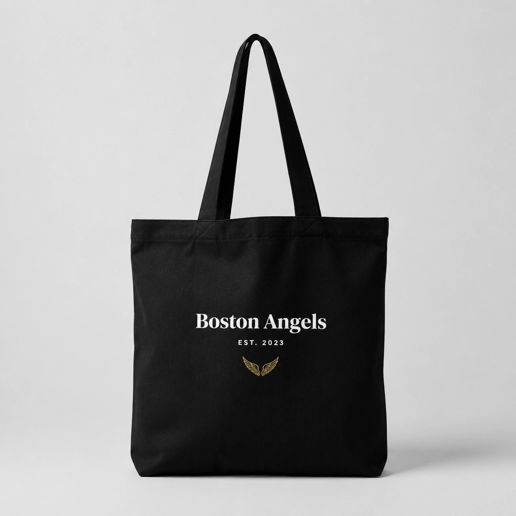 Boston Angels canvas tote design concept with a clean front mission treatment