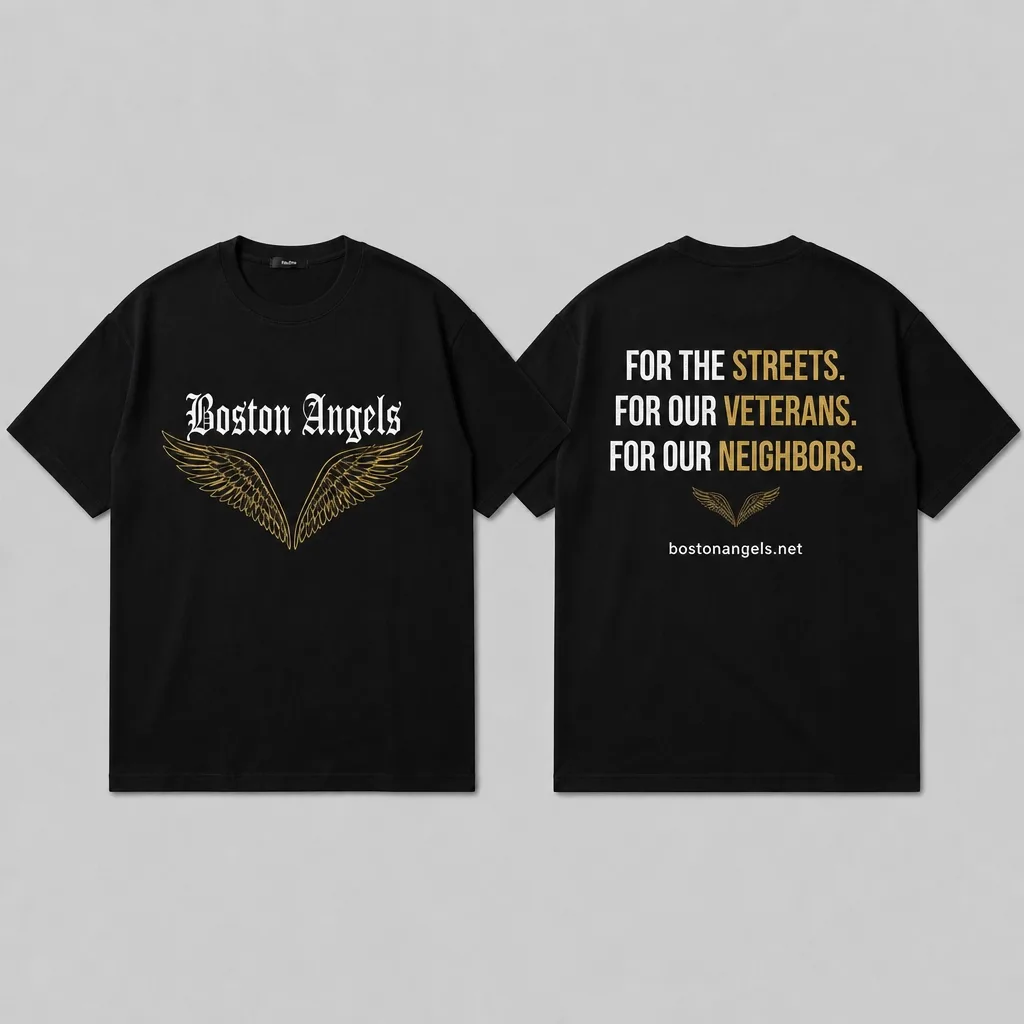 Design concept reference: Boston Angels front-back launch tee